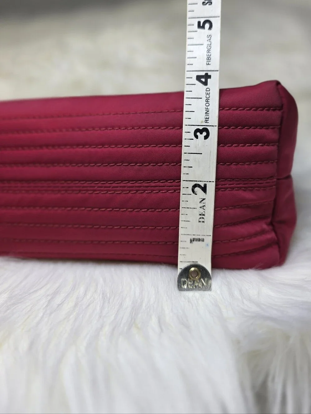 Dooney & Bourke Red Nylon Shoulder Bag Leather Strap
